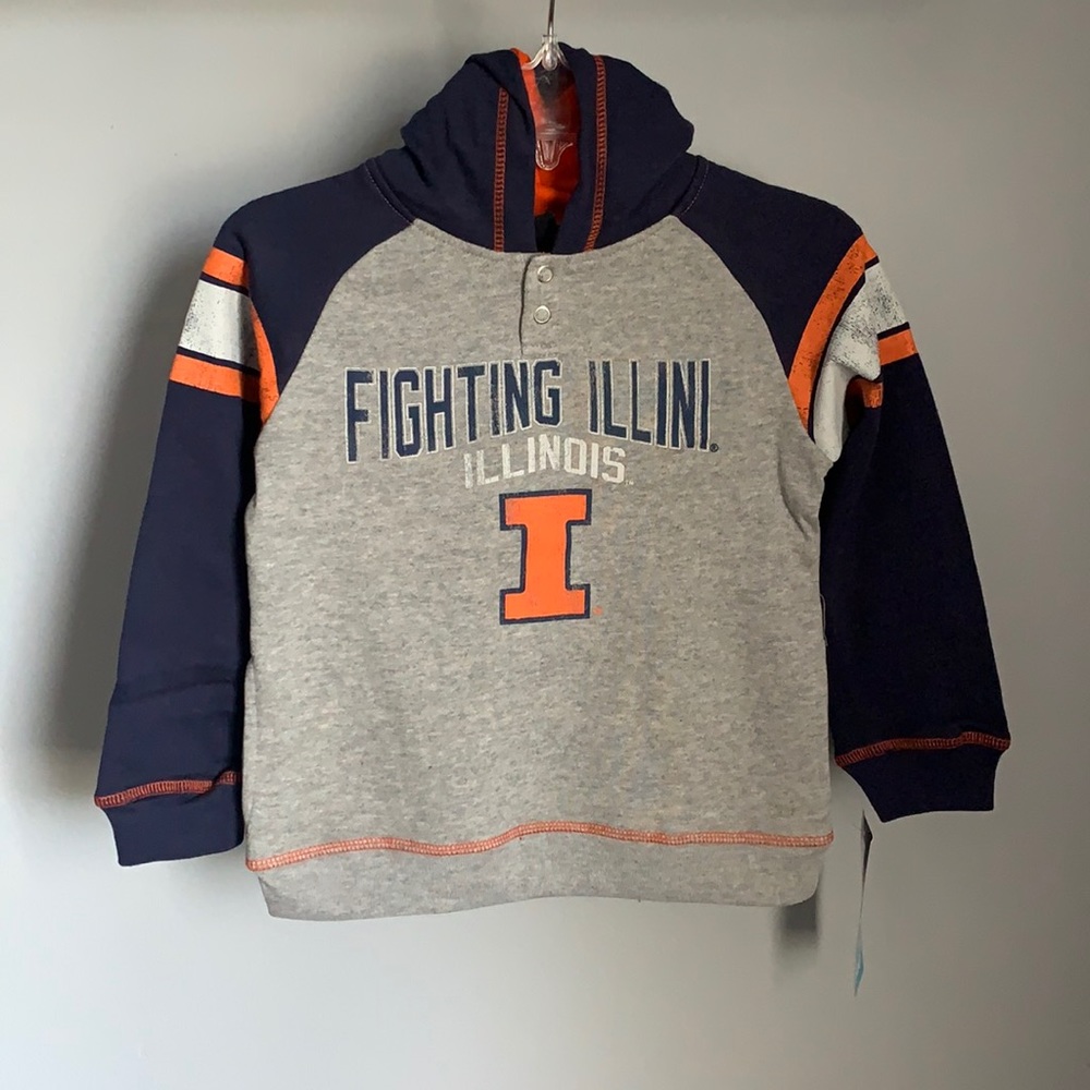 NWT!Illinois Long Sleeve Grey Hoodie